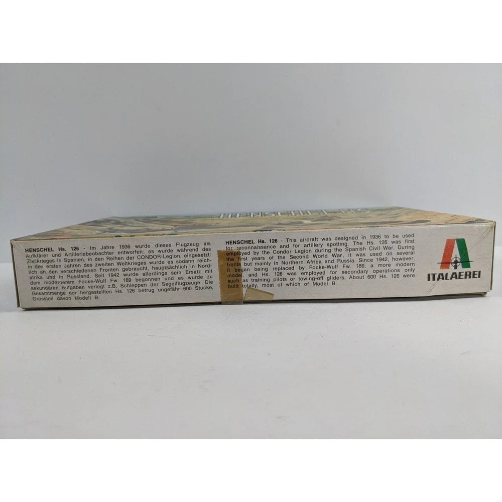 Vintage 1/72 Italaerei Henschel  HS-126 Model Kit - Open Box Sealed Inside
